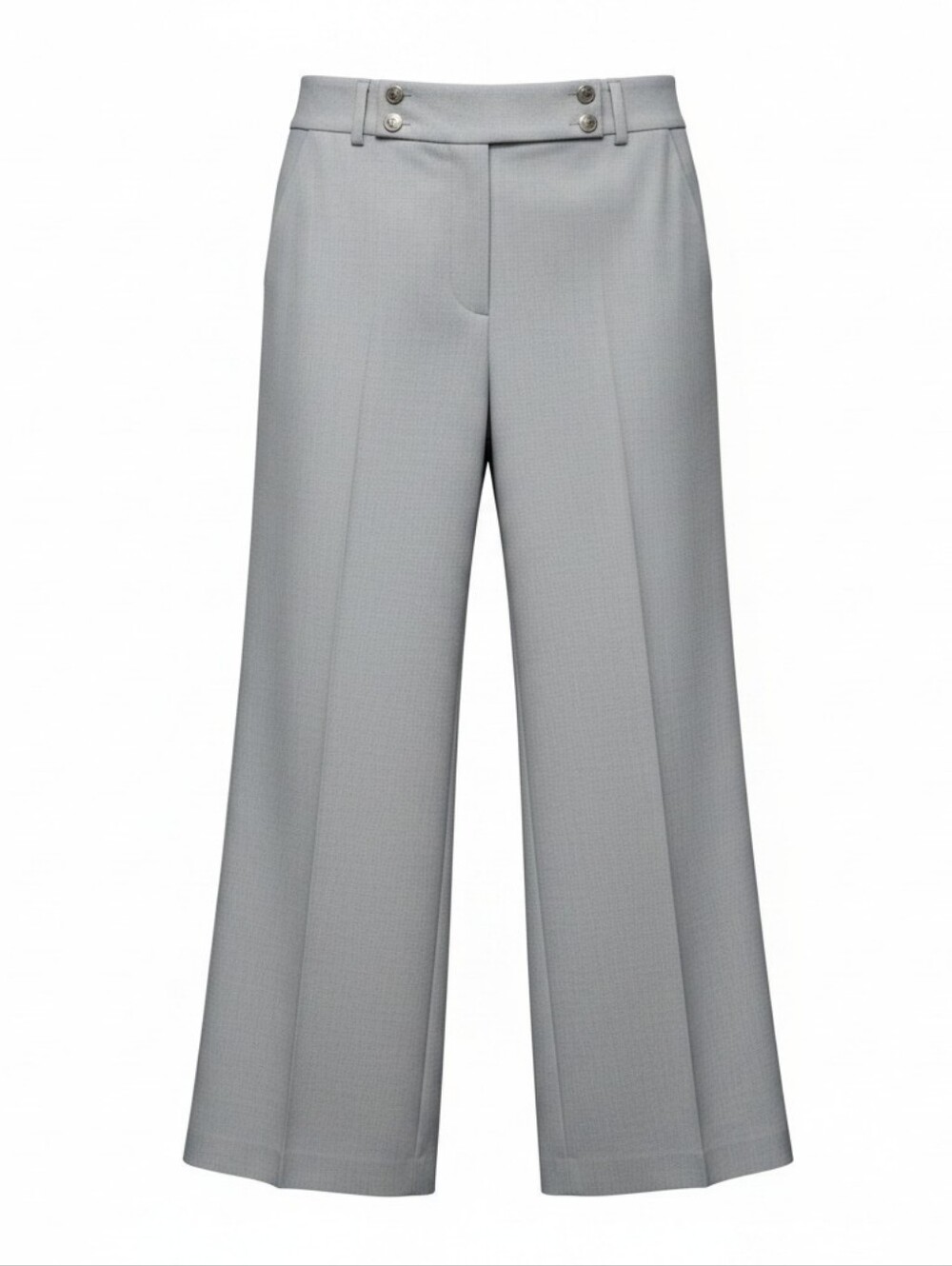 Calvin Klein Tailored Wide-Leg Cropped Pants in Light Gray, Size 18W, NWT